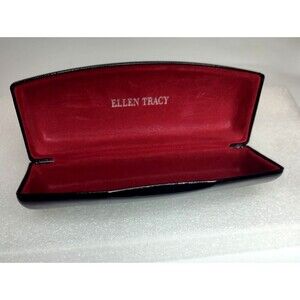Ellen Tracy Black Eyeglasses Sunglasses Reading Glasses Case Clamshell  EMPTY